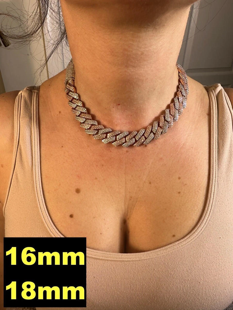 MOISSANITE Real Miami Cuban Link Prong Chain Iced Rose Gold 925 Silver Necklace 8 MOISSANITE Real Miami Cuban Link Prong Chain Iced Rose Gold 925 Silver Necklace - Image 6