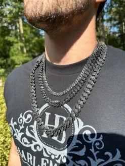 MOISSANITE Real Miami Cuban Link Prong Chain Necklace Black Rhodium 925 Silver 26 MOISSANITE Real Miami Cuban Link Prong Chain Necklace Black Rhodium 925 Silver -Harlem Bling Shop harlembling moissanite real miami cuban link prong chain necklace black rhodium 925 silver 38386.1697164417