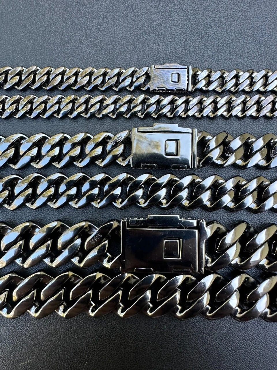 MOISSANITE Real Miami Cuban Link Prong Chain Necklace Black Rhodium 925 Silver 16 MOISSANITE Real Miami Cuban Link Prong Chain Necklace Black Rhodium 925 Silver - Image 14