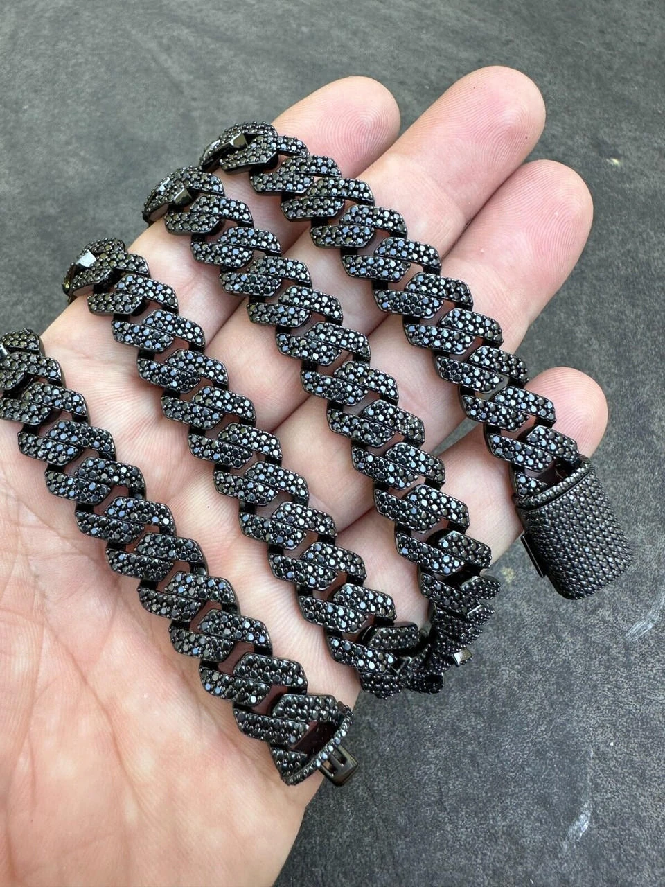 MOISSANITE Real Miami Cuban Link Prong Chain Necklace Black Rhodium 925 Silver 21 MOISSANITE Real Miami Cuban Link Prong Chain Necklace Black Rhodium 925 Silver - Image 19