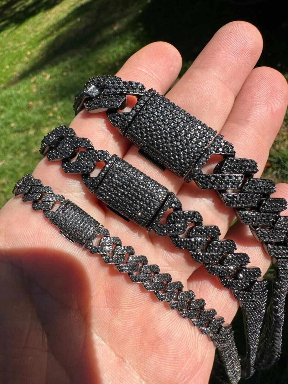 MOISSANITE Real Miami Cuban Link Prong Chain Necklace Black Rhodium 925 Silver 20 MOISSANITE Real Miami Cuban Link Prong Chain Necklace Black Rhodium 925 Silver - Image 18