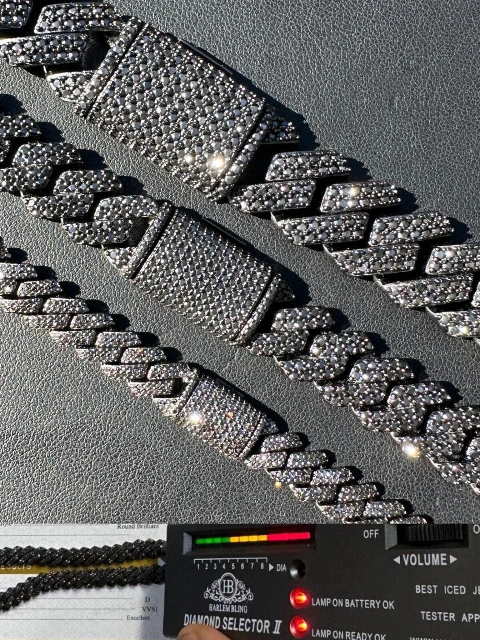 MOISSANITE Real Miami Cuban Link Prong Chain Necklace Black Rhodium 925 Silver 3 MOISSANITE Real Miami Cuban Link Prong Chain Necklace Black Rhodium 925 Silver