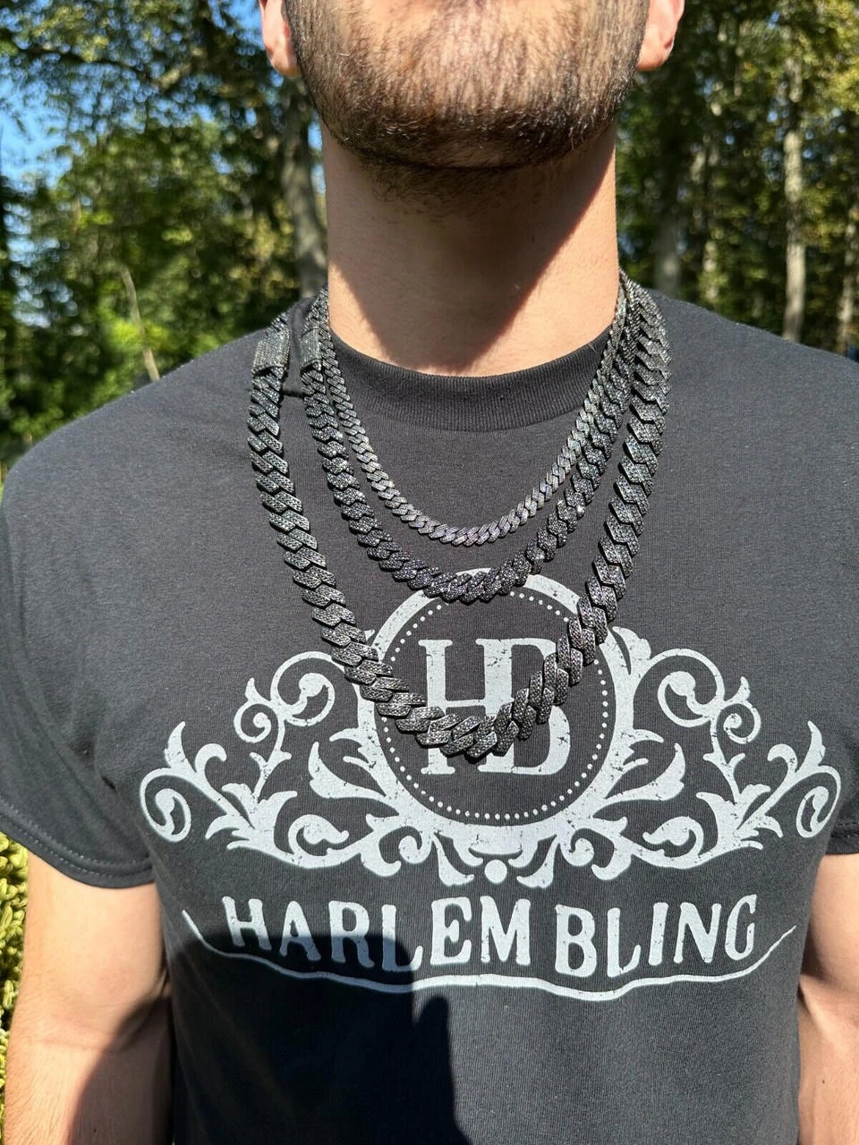 MOISSANITE Real Miami Cuban Link Prong Chain Necklace Black Rhodium 925 Silver 11 MOISSANITE Real Miami Cuban Link Prong Chain Necklace Black Rhodium 925 Silver - Image 9