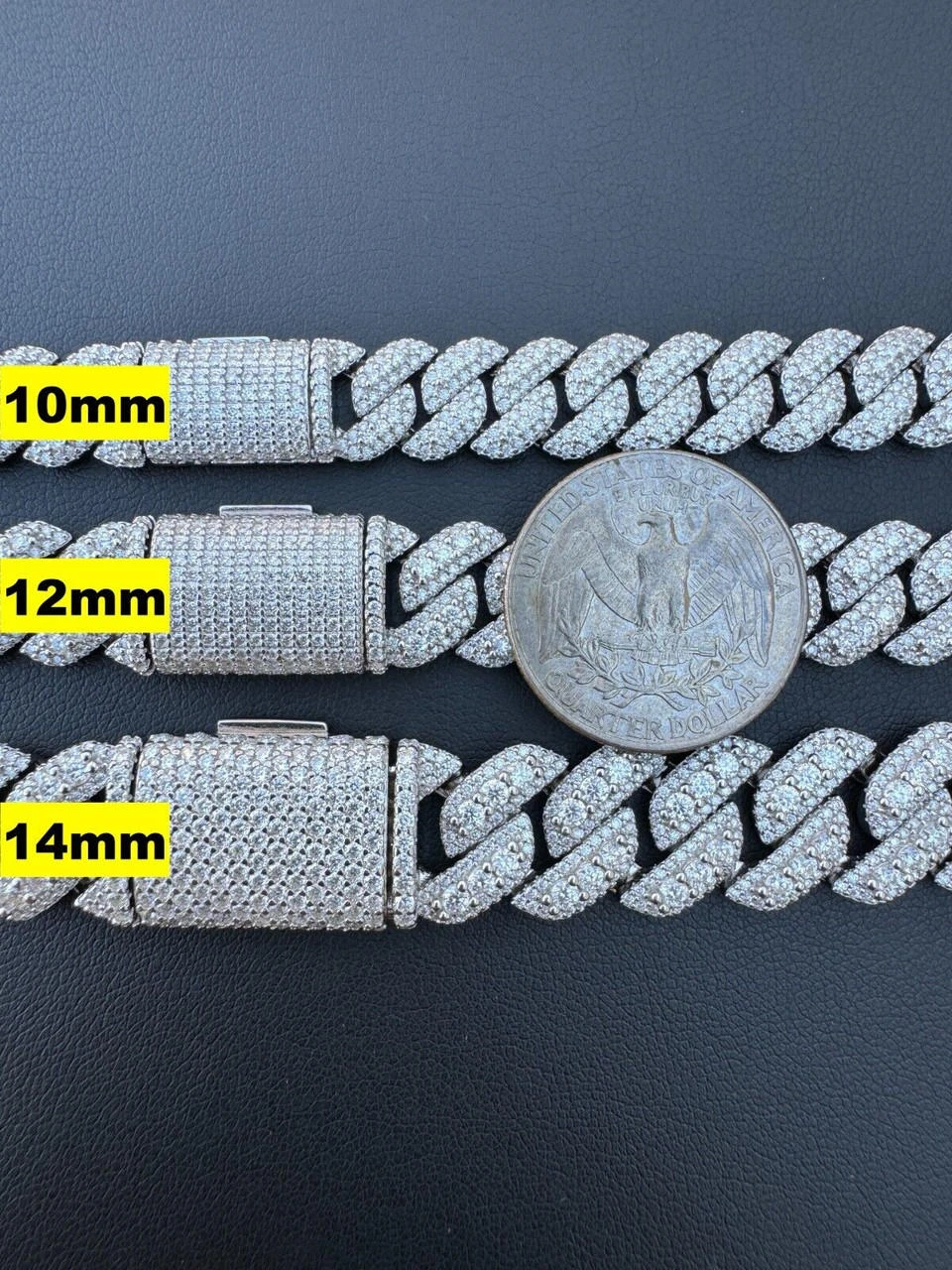 MOISSANITE Real Miami Cuban Prong Link Iced Hip Hop 925 Silver Bracelet 7-9" 10 MOISSANITE Real Miami Cuban Prong Link Iced Hip Hop 925 Silver Bracelet 7-9" - Image 8