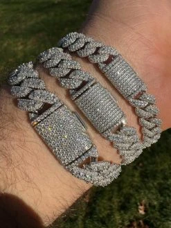 MOISSANITE Real Miami Cuban Prong Link Iced Hip Hop 925 Silver Bracelet 7-9" 23 MOISSANITE Real Miami Cuban Prong Link Iced Hip Hop 925 Silver Bracelet 7-9" -Harlem Bling Shop harlembling moissanite real miami cuban prong link iced hip hop 925 silver bracelet 7 9 33782.1702962265