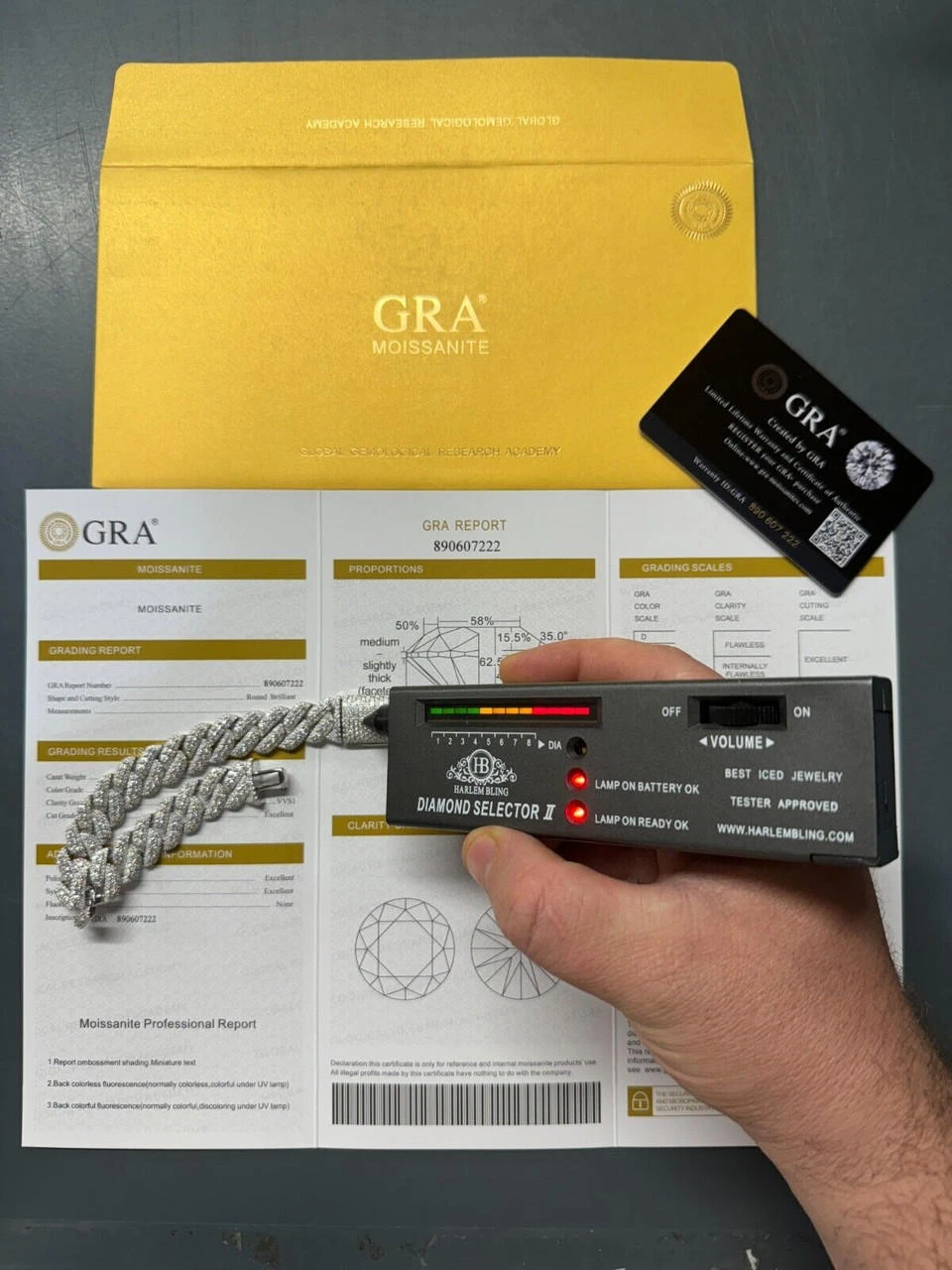 MOISSANITE Real Miami Cuban Prong Link Iced Hip Hop 925 Silver Bracelet 7-9" 8 MOISSANITE Real Miami Cuban Prong Link Iced Hip Hop 925 Silver Bracelet 7-9" - Image 6