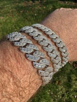 MOISSANITE Real Miami Cuban Prong Link Iced Hip Hop 925 Silver Bracelet 7-9" 25 MOISSANITE Real Miami Cuban Prong Link Iced Hip Hop 925 Silver Bracelet 7-9" -Harlem Bling Shop harlembling moissanite real miami cuban prong link iced hip hop 925 silver bracelet 7 9 77025.1702962235