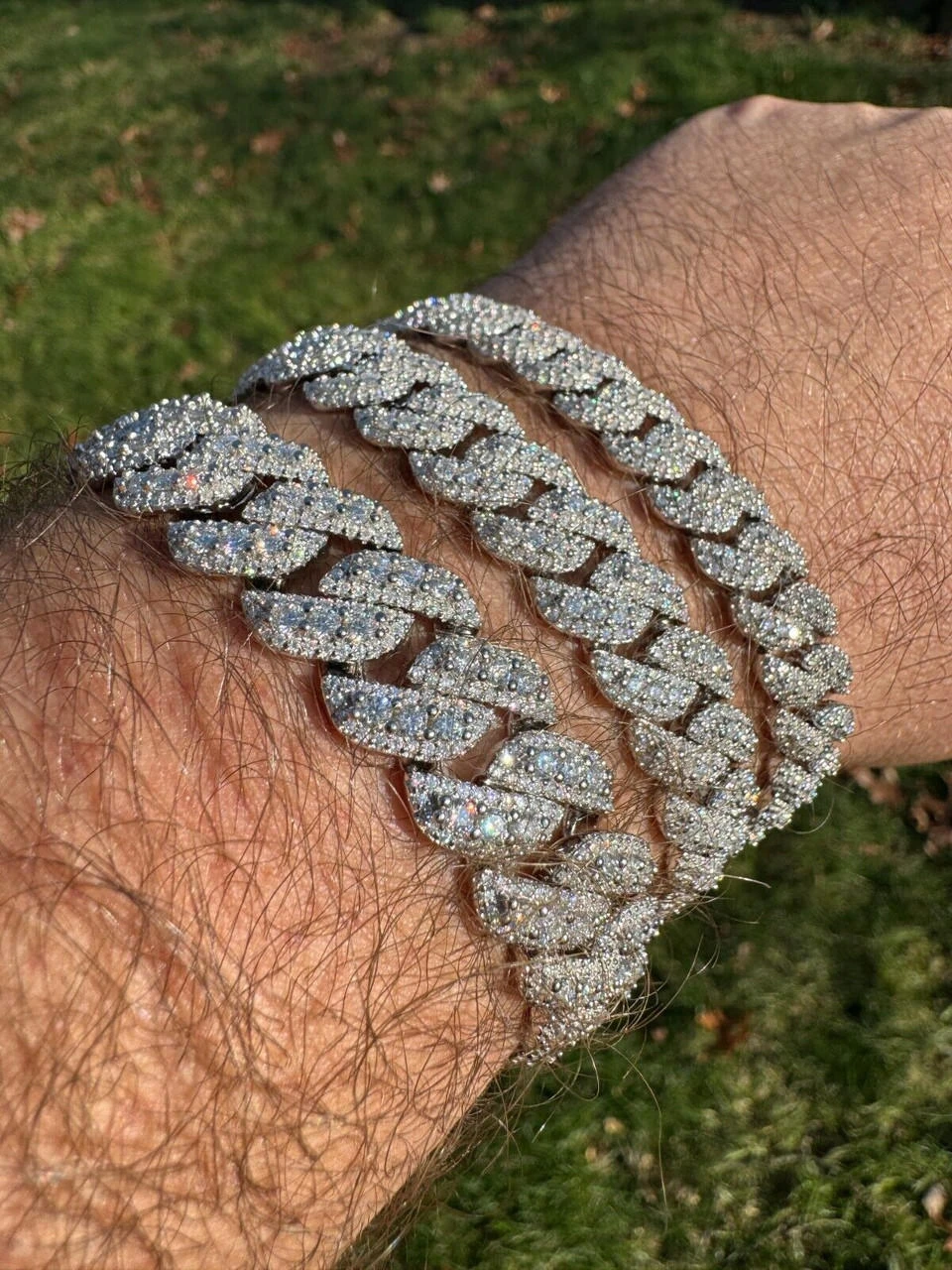 MOISSANITE Real Miami Cuban Prong Link Iced Hip Hop 925 Silver Bracelet 7-9" 6 MOISSANITE Real Miami Cuban Prong Link Iced Hip Hop 925 Silver Bracelet 7-9" - Image 4