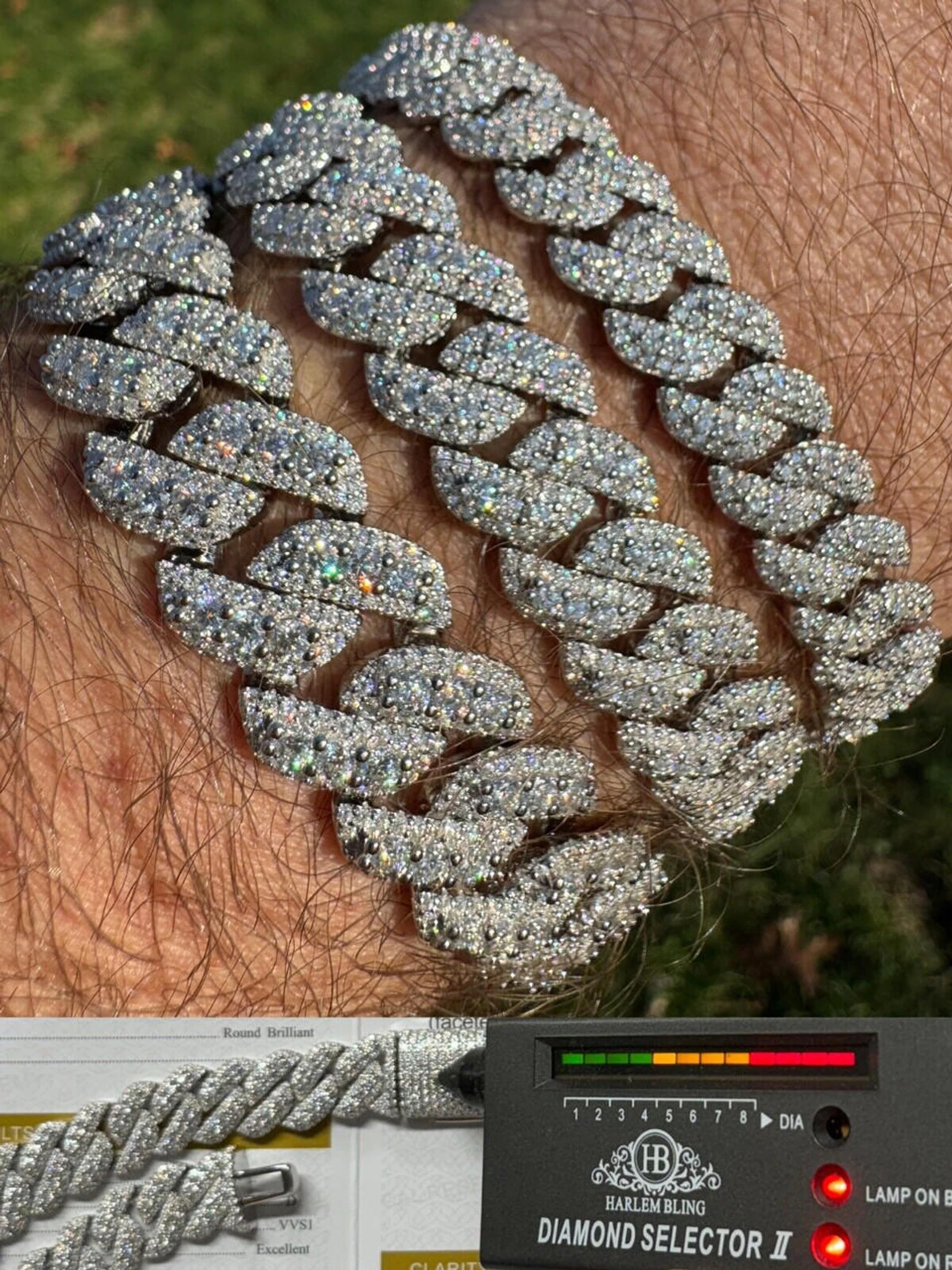 MOISSANITE Real Miami Cuban Prong Link Iced Hip Hop 925 Silver Bracelet 7-9" 3 MOISSANITE Real Miami Cuban Prong Link Iced Hip Hop 925 Silver Bracelet 7-9"