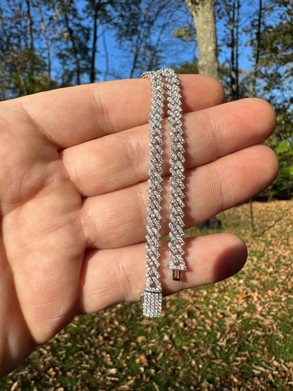 MOISSANITE Real Mini 5mm Micro Miami Cuban Link Prong Bracelet Iced 925 Silver 11 MOISSANITE Real Mini 5mm Micro Miami Cuban Link Prong Bracelet Iced 925 Silver - Image 9