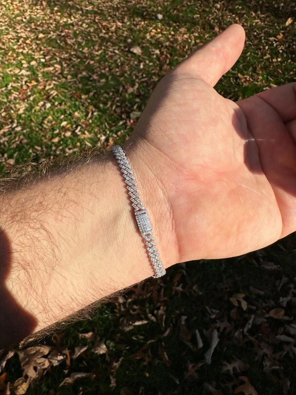 MOISSANITE Real Mini 5mm Micro Miami Cuban Link Prong Bracelet Iced 925 Silver 19 MOISSANITE Real Mini 5mm Micro Miami Cuban Link Prong Bracelet Iced 925 Silver - Image 17