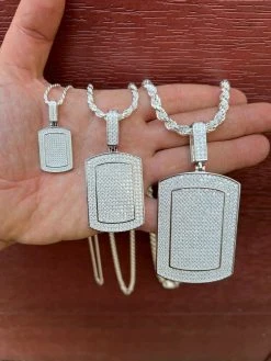 MOISSANITE Real Silver Dog Tag Iced Hip Hop Pendant Necklace Pass Diamond Tester 25 MOISSANITE Real Silver Dog Tag Iced Hip Hop Pendant Necklace Pass Diamond Tester -Harlem Bling Shop harlembling moissanite real silver dog tag iced hip hop pendant necklace pass diamond tester 16041.1664357396