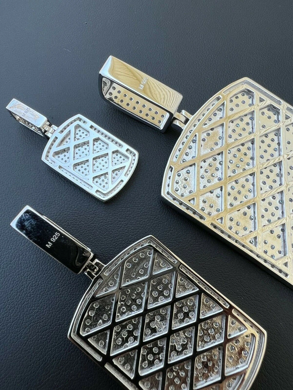 MOISSANITE Real Silver Dog Tag Iced Hip Hop Pendant Necklace Pass Diamond Tester 10 MOISSANITE Real Silver Dog Tag Iced Hip Hop Pendant Necklace Pass Diamond Tester - Image 8