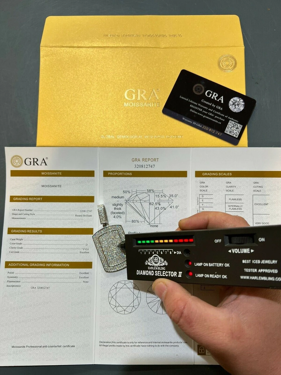 MOISSANITE Real Silver Dog Tag Iced Hip Hop Pendant Necklace Pass Diamond Tester 5 MOISSANITE Real Silver Dog Tag Iced Hip Hop Pendant Necklace Pass Diamond Tester - Image 3