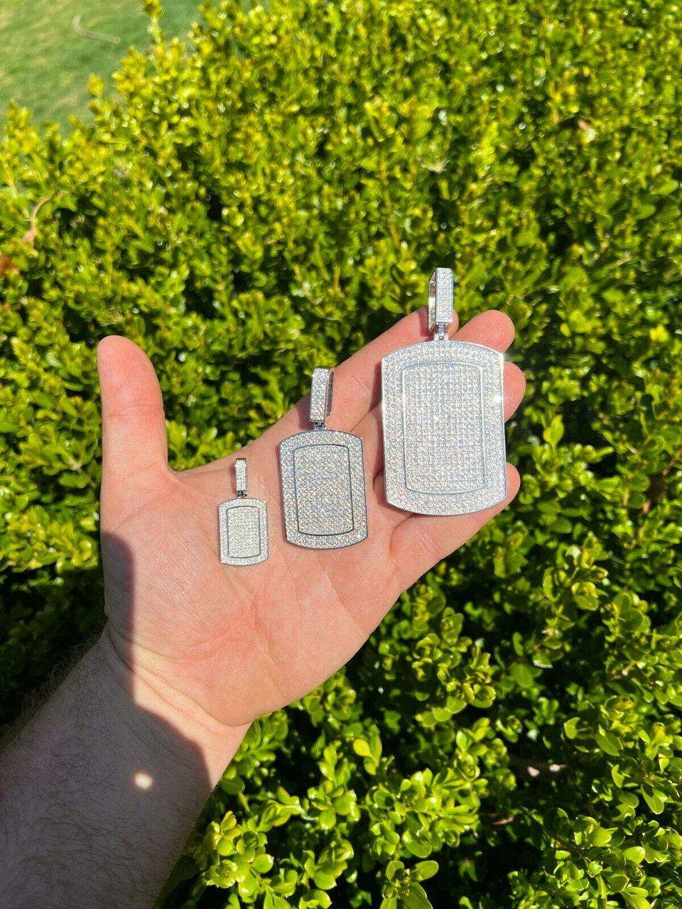 MOISSANITE Real Silver Dog Tag Iced Hip Hop Pendant Necklace Pass Diamond Tester 13 MOISSANITE Real Silver Dog Tag Iced Hip Hop Pendant Necklace Pass Diamond Tester - Image 11