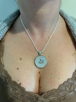 MOISSANITE Real Silver / Gold Allah Medallion Islamic Necklace Pass Diamond Test 34 MOISSANITE Real Silver / Gold Allah Medallion Islamic Necklace Pass Diamond Test -Harlem Bling Shop harlembling moissanite real silver gold allah medallion islamic necklace pass diamond test 00193.1674149368