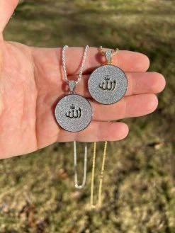 MOISSANITE Real Silver / Gold Allah Medallion Islamic Necklace Pass Diamond Test 30 MOISSANITE Real Silver / Gold Allah Medallion Islamic Necklace Pass Diamond Test -Harlem Bling Shop harlembling moissanite real silver gold allah medallion islamic necklace pass diamond test 17919.1674149503