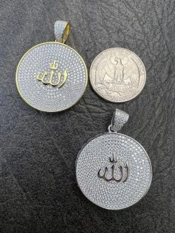MOISSANITE Real Silver / Gold Allah Medallion Islamic Necklace Pass Diamond Test 23 MOISSANITE Real Silver / Gold Allah Medallion Islamic Necklace Pass Diamond Test -Harlem Bling Shop harlembling moissanite real silver gold allah medallion islamic necklace pass diamond test 88619.1674149571