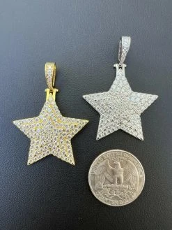 Moissanite Real Silver Gold Hip Hop Star Pendant Iced Necklace Pass Diamond Test 24 Moissanite Real Silver Gold Hip Hop Star Pendant Iced Necklace Pass Diamond Test -Harlem Bling Shop harlembling moissanite real silver gold hip hop star pendant iced necklace pass diamond test 26869.1664360134