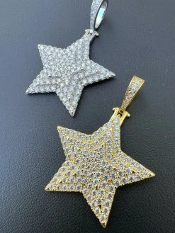 Moissanite Real Silver Gold Hip Hop Star Pendant Iced Necklace Pass Diamond Test 23 Moissanite Real Silver Gold Hip Hop Star Pendant Iced Necklace Pass Diamond Test -Harlem Bling Shop harlembling moissanite real silver gold hip hop star pendant iced necklace pass diamond test 61338.1664360630