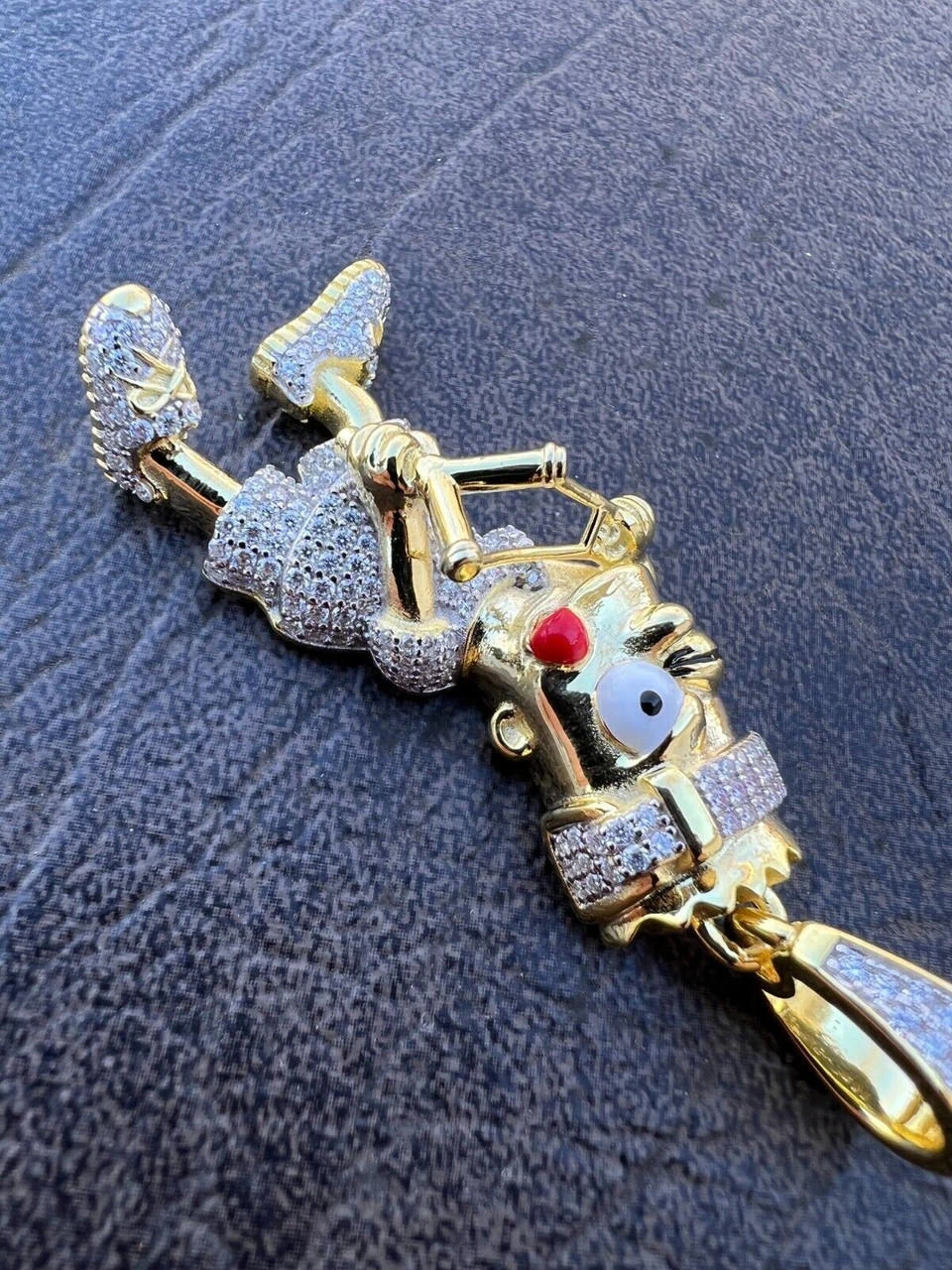 MOISSANITE Real Silver / Gold Iced Bart Simpson Pendant Necklace Diamond Test ✅ 9 MOISSANITE Real Silver / Gold Iced Bart Simpson Pendant Necklace Diamond Test ✅ - Image 7