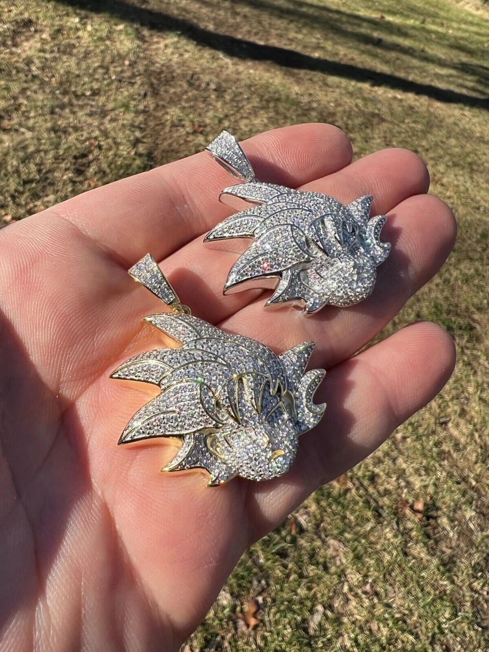 MOISSANITE Real Silver / Gold Iced Goku Saiyan Dragon Ball Z Pendant Necklace 10 MOISSANITE Real Silver / Gold Iced Goku Saiyan Dragon Ball Z Pendant Necklace - Image 8