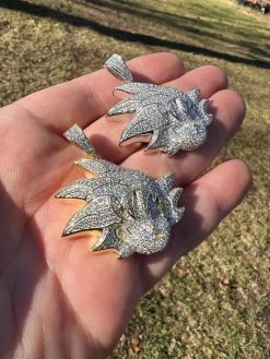 MOISSANITE Real Silver / Gold Iced Goku Saiyan Dragon Ball Z Pendant Necklace 29 MOISSANITE Real Silver / Gold Iced Goku Saiyan Dragon Ball Z Pendant Necklace -Harlem Bling Shop harlembling moissanite real silver gold iced goku saiyan dragon ball z pendant necklace 23456.1674149400