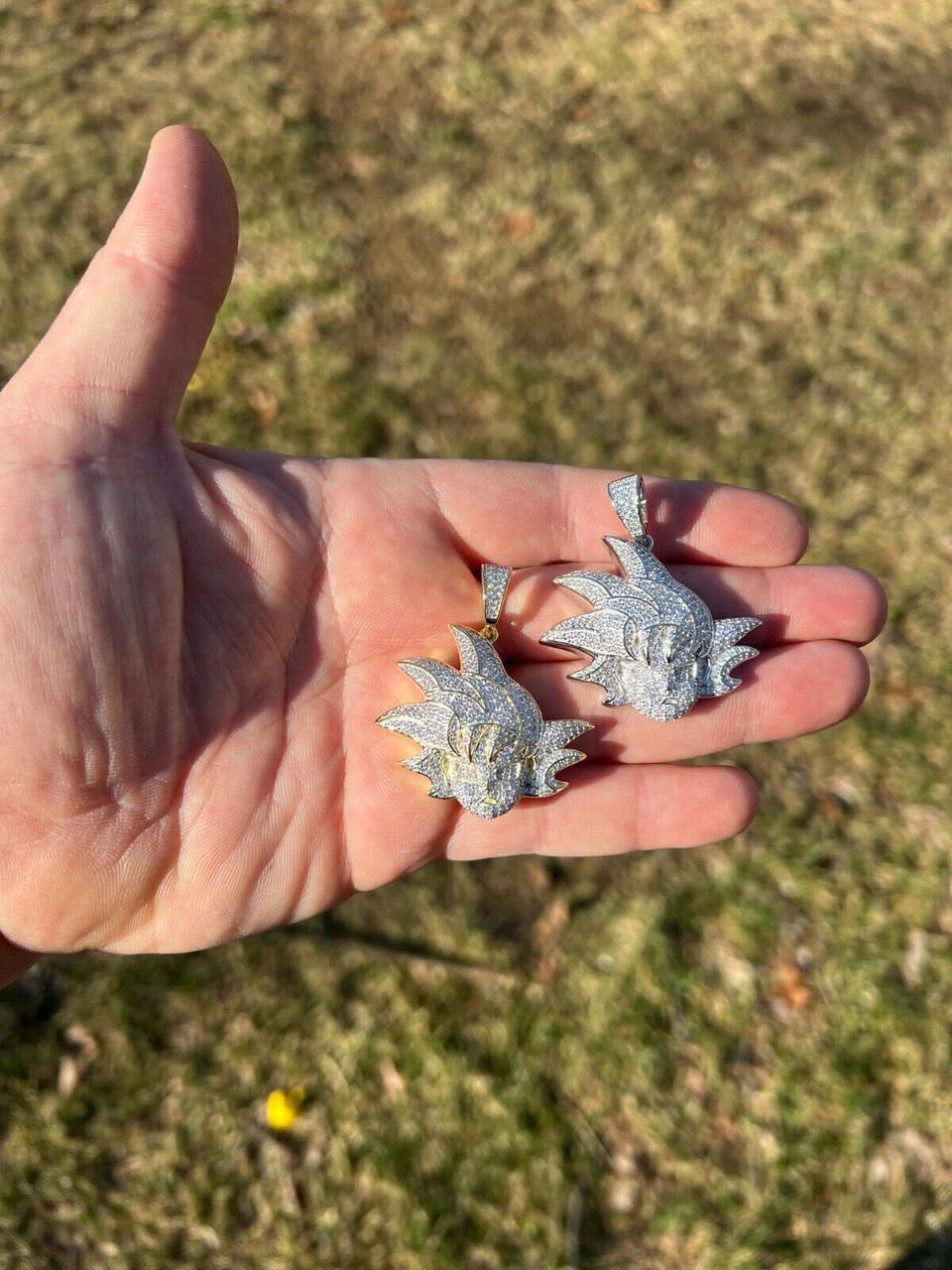 MOISSANITE Real Silver / Gold Iced Goku Saiyan Dragon Ball Z Pendant Necklace 16 MOISSANITE Real Silver / Gold Iced Goku Saiyan Dragon Ball Z Pendant Necklace - Image 14