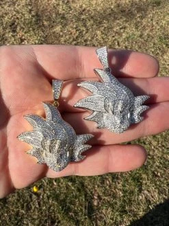 MOISSANITE Real Silver / Gold Iced Goku Saiyan Dragon Ball Z Pendant Necklace 25 MOISSANITE Real Silver / Gold Iced Goku Saiyan Dragon Ball Z Pendant Necklace -Harlem Bling Shop harlembling moissanite real silver gold iced goku saiyan dragon ball z pendant necklace 73822.1674149452