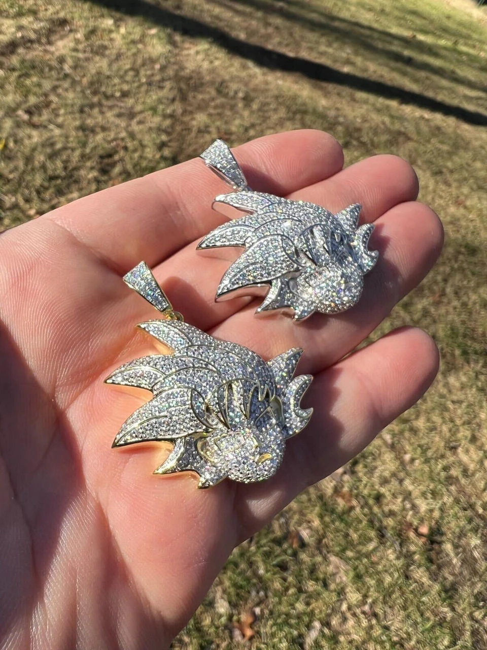 MOISSANITE Real Silver / Gold Iced Goku Saiyan Dragon Ball Z Pendant Necklace 14 MOISSANITE Real Silver / Gold Iced Goku Saiyan Dragon Ball Z Pendant Necklace - Image 12