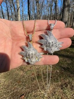 MOISSANITE Real Silver / Gold Iced Goku Saiyan Dragon Ball Z Pendant Necklace 22 MOISSANITE Real Silver / Gold Iced Goku Saiyan Dragon Ball Z Pendant Necklace -Harlem Bling Shop harlembling moissanite real silver gold iced goku saiyan dragon ball z pendant necklace 84887.1674149347