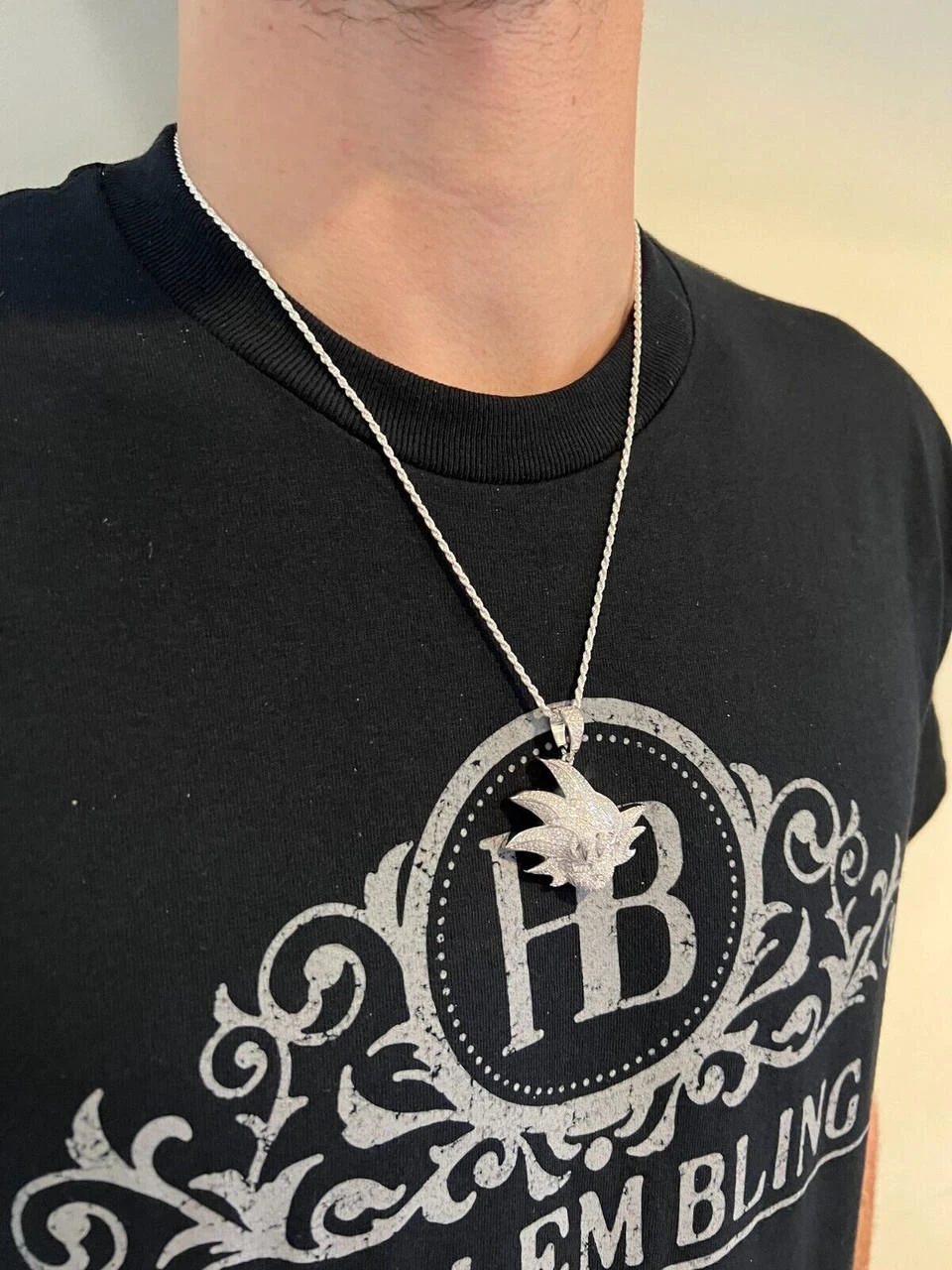 MOISSANITE Real Silver / Gold Iced Goku Saiyan Dragon Ball Z Pendant Necklace 19 MOISSANITE Real Silver / Gold Iced Goku Saiyan Dragon Ball Z Pendant Necklace - Image 17
