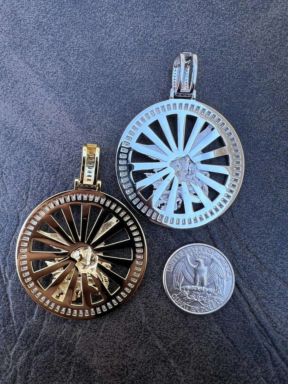 MOISSANITE Real Silver / Gold Michael Archangel Pendant Iced Baguette Medallion 13 MOISSANITE Real Silver / Gold Michael Archangel Pendant Iced Baguette Medallion - Image 11