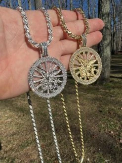 MOISSANITE Real Silver / Gold Michael Archangel Pendant Iced Baguette Medallion 25 MOISSANITE Real Silver / Gold Michael Archangel Pendant Iced Baguette Medallion -Harlem Bling Shop harlembling moissanite real silver gold michael archangel pendant iced baguette medallion 90633.1674235909