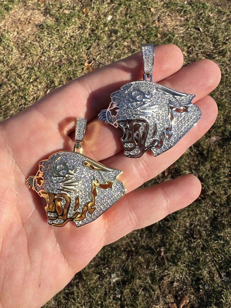 MOISSANITE Real Silver / Gold Panther Puma Cougar Necklace Pass Diamond Test 17 MOISSANITE Real Silver / Gold Panther Puma Cougar Necklace Pass Diamond Test - Image 15