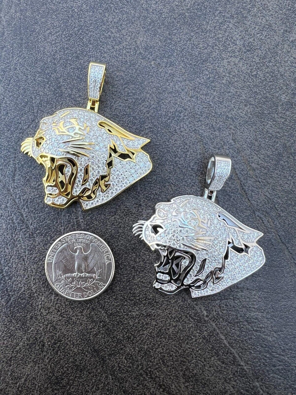 MOISSANITE Real Silver / Gold Panther Puma Cougar Necklace Pass Diamond Test 18 MOISSANITE Real Silver / Gold Panther Puma Cougar Necklace Pass Diamond Test - Image 16