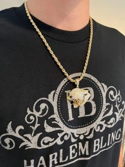 MOISSANITE Real Silver / Gold Panther Puma Cougar Necklace Pass Diamond Test 27 MOISSANITE Real Silver / Gold Panther Puma Cougar Necklace Pass Diamond Test -Harlem Bling Shop harlembling moissanite real silver gold panther puma cougar necklace pass diamond test 31859.1674149425