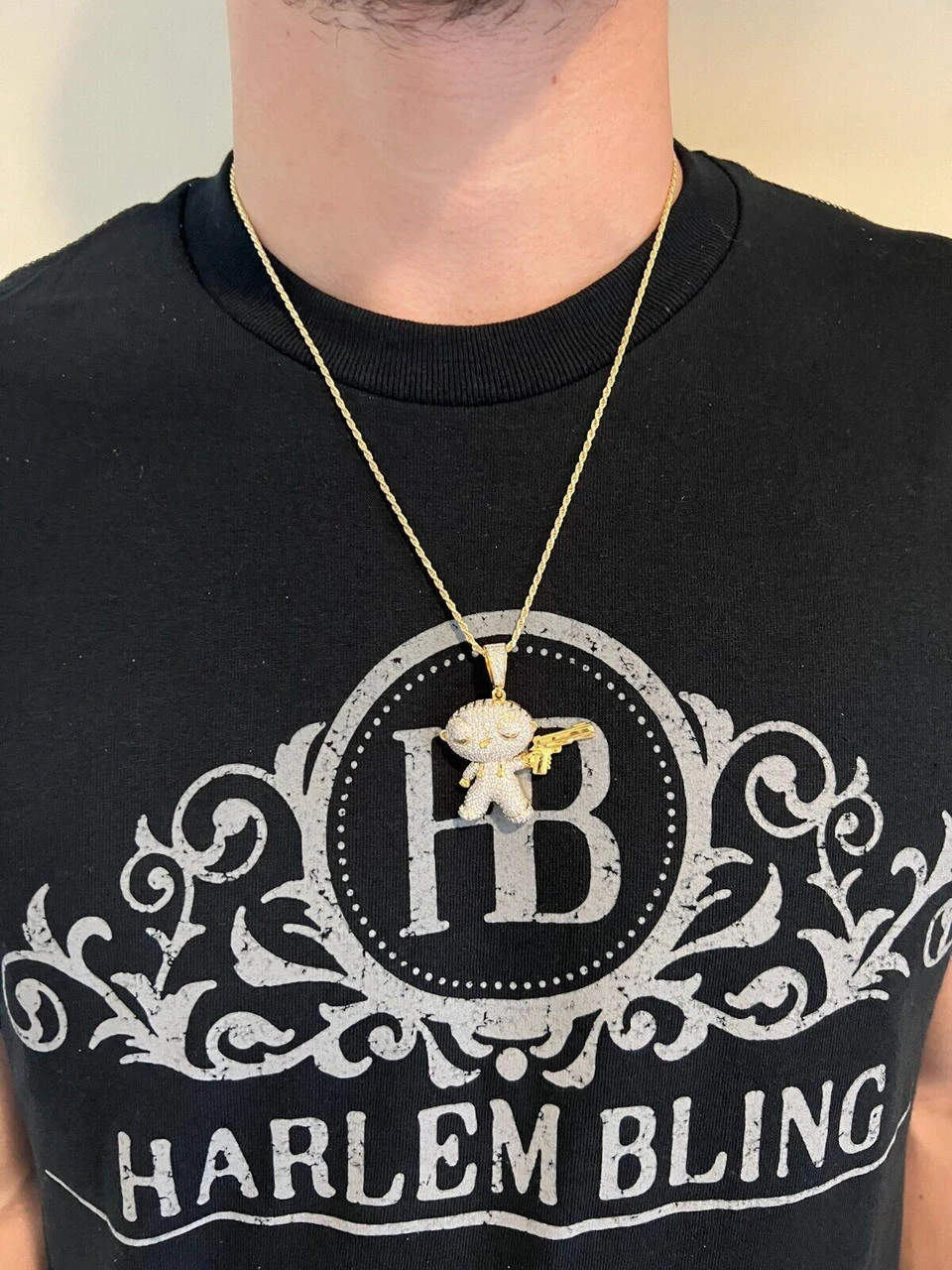 MOISSANITE Real Silver / Gold Stewie Griffin Family Guy Necklace Diamond Test ✅ 21 MOISSANITE Real Silver / Gold Stewie Griffin Family Guy Necklace Diamond Test ✅ - Image 19