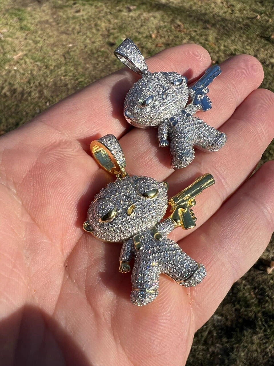 MOISSANITE Real Silver / Gold Stewie Griffin Family Guy Necklace Diamond Test ✅ 10 MOISSANITE Real Silver / Gold Stewie Griffin Family Guy Necklace Diamond Test ✅ - Image 8