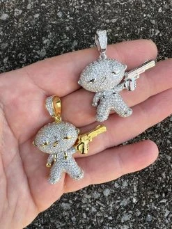 MOISSANITE Real Silver / Gold Stewie Griffin Family Guy Necklace Diamond Test ✅ 31 MOISSANITE Real Silver / Gold Stewie Griffin Family Guy Necklace Diamond Test ✅ -Harlem Bling Shop harlembling moissanite real silver gold stewie griffin family guy necklace diamond test 91444.1674062968