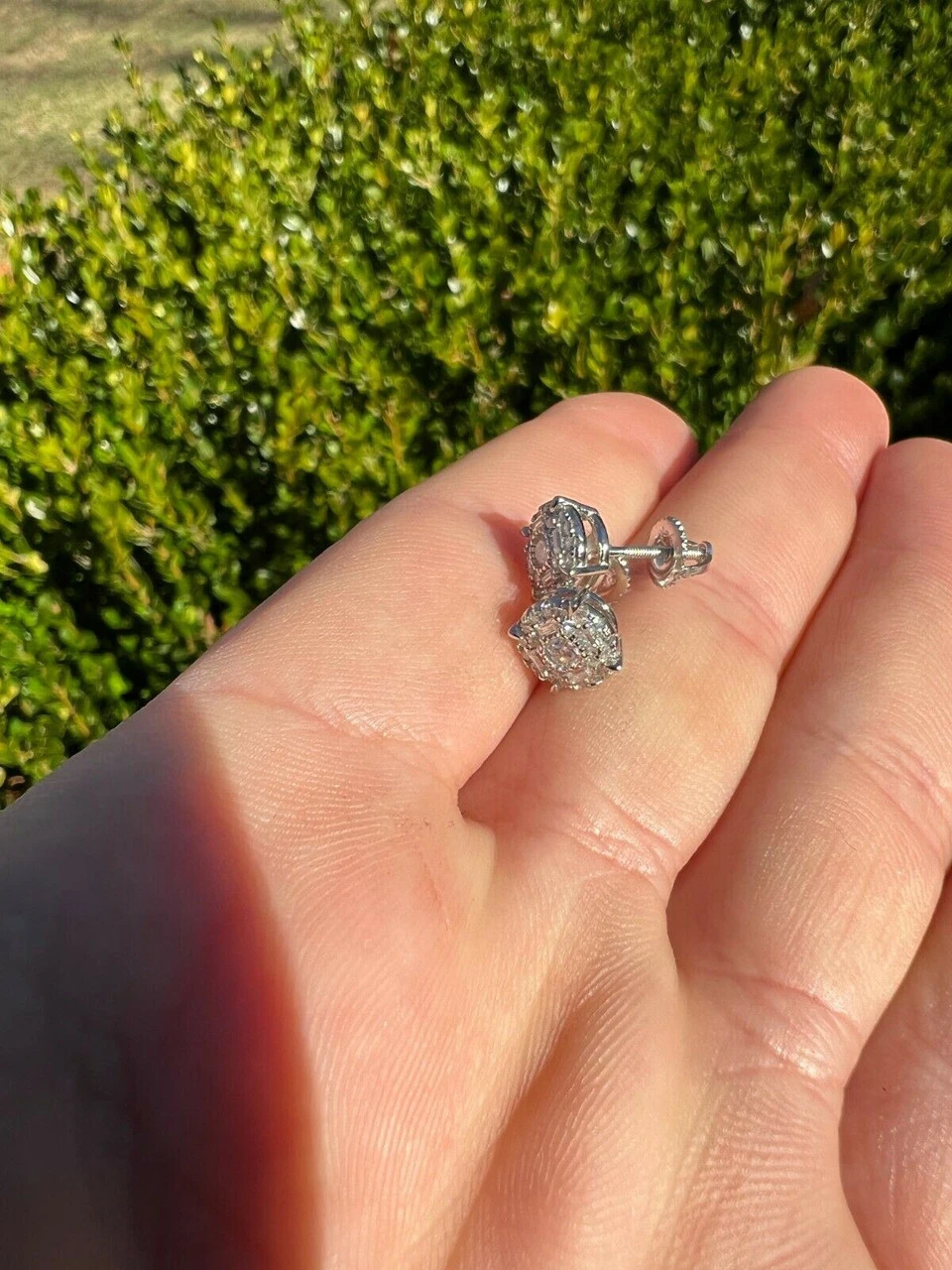 Moissanite Real Silver Hip Hop 8mm Earrings Round Cluster Stud Pass Diamond Test 11 Moissanite Real Silver Hip Hop 8mm Earrings Round Cluster Stud Pass Diamond Test - Image 9