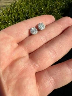 Moissanite Real Silver Hip Hop 8mm Earrings Round Cluster Stud Pass Diamond Test 19 Moissanite Real Silver Hip Hop 8mm Earrings Round Cluster Stud Pass Diamond Test -Harlem Bling Shop harlembling moissanite real silver hip hop 8mm earrings round cluster stud pass diamond test 08850.1664358193