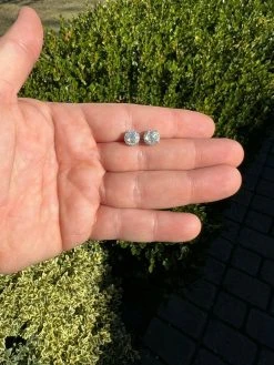 Moissanite Real Silver Hip Hop 8mm Earrings Round Cluster Stud Pass Diamond Test 23 Moissanite Real Silver Hip Hop 8mm Earrings Round Cluster Stud Pass Diamond Test -Harlem Bling Shop harlembling moissanite real silver hip hop 8mm earrings round cluster stud pass diamond test 23490.1664361314