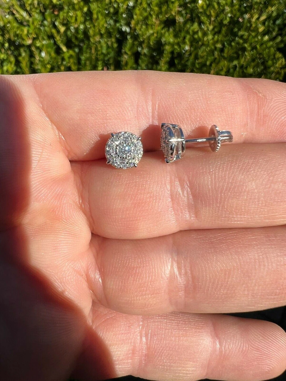 Moissanite Real Silver Hip Hop 8mm Earrings Round Cluster Stud Pass Diamond Test 10 Moissanite Real Silver Hip Hop 8mm Earrings Round Cluster Stud Pass Diamond Test - Image 8