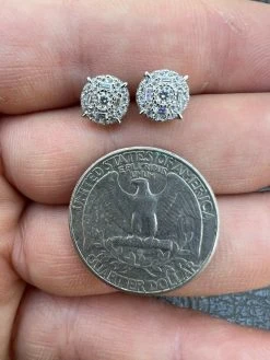 Moissanite Real Silver Hip Hop 8mm Earrings Round Cluster Stud Pass Diamond Test 17 Moissanite Real Silver Hip Hop 8mm Earrings Round Cluster Stud Pass Diamond Test -Harlem Bling Shop harlembling moissanite real silver hip hop 8mm earrings round cluster stud pass diamond test 65937.1664358161