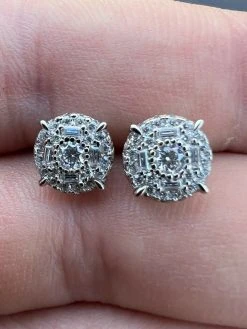 Moissanite Real Silver Hip Hop 8mm Earrings Round Cluster Stud Pass Diamond Test 25 Moissanite Real Silver Hip Hop 8mm Earrings Round Cluster Stud Pass Diamond Test -Harlem Bling Shop harlembling moissanite real silver hip hop 8mm earrings round cluster stud pass diamond test 70364.1664361008