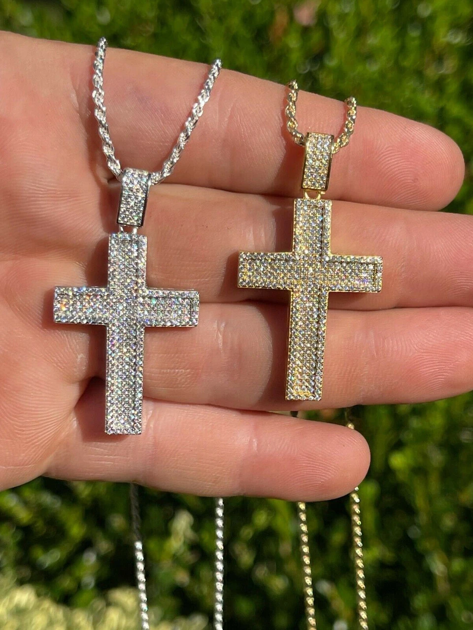 MOISSANITE Real Solid 10k Gold Cross Pendant Iced Pass Diamond Tester Hip Hop 7 MOISSANITE Real Solid 10k Gold Cross Pendant Iced Pass Diamond Tester Hip Hop - Image 5