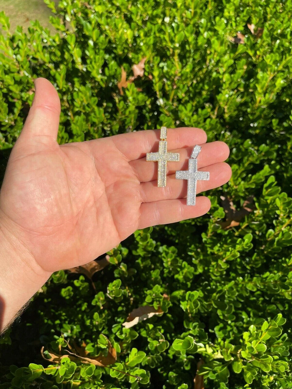 MOISSANITE Real Solid 10k Gold Cross Pendant Iced Pass Diamond Tester Hip Hop 6 MOISSANITE Real Solid 10k Gold Cross Pendant Iced Pass Diamond Tester Hip Hop - Image 4