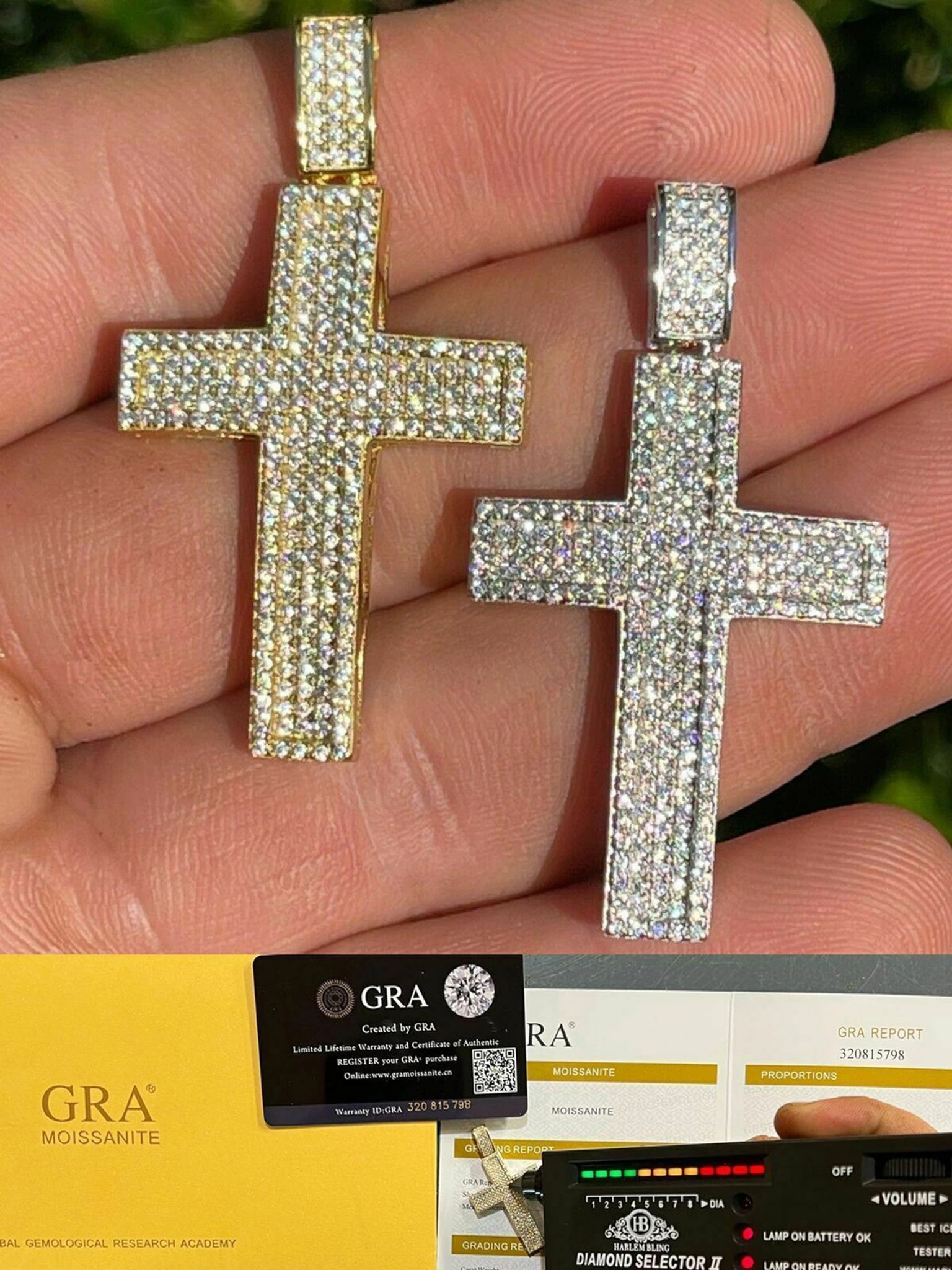 MOISSANITE Real Solid 10k Gold Cross Pendant Iced Pass Diamond Tester Hip Hop 3 MOISSANITE Real Solid 10k Gold Cross Pendant Iced Pass Diamond Tester Hip Hop