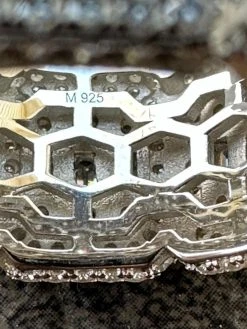 MOISSANITE Real Solid 925 Silver Mens Baguette Pinky RING Iced 12mm Wedding Band -Harlem Bling Shop harlembling moissanite real solid 925 silver mens baguette pinky ring iced 12mm wedding band 82367.1680291827